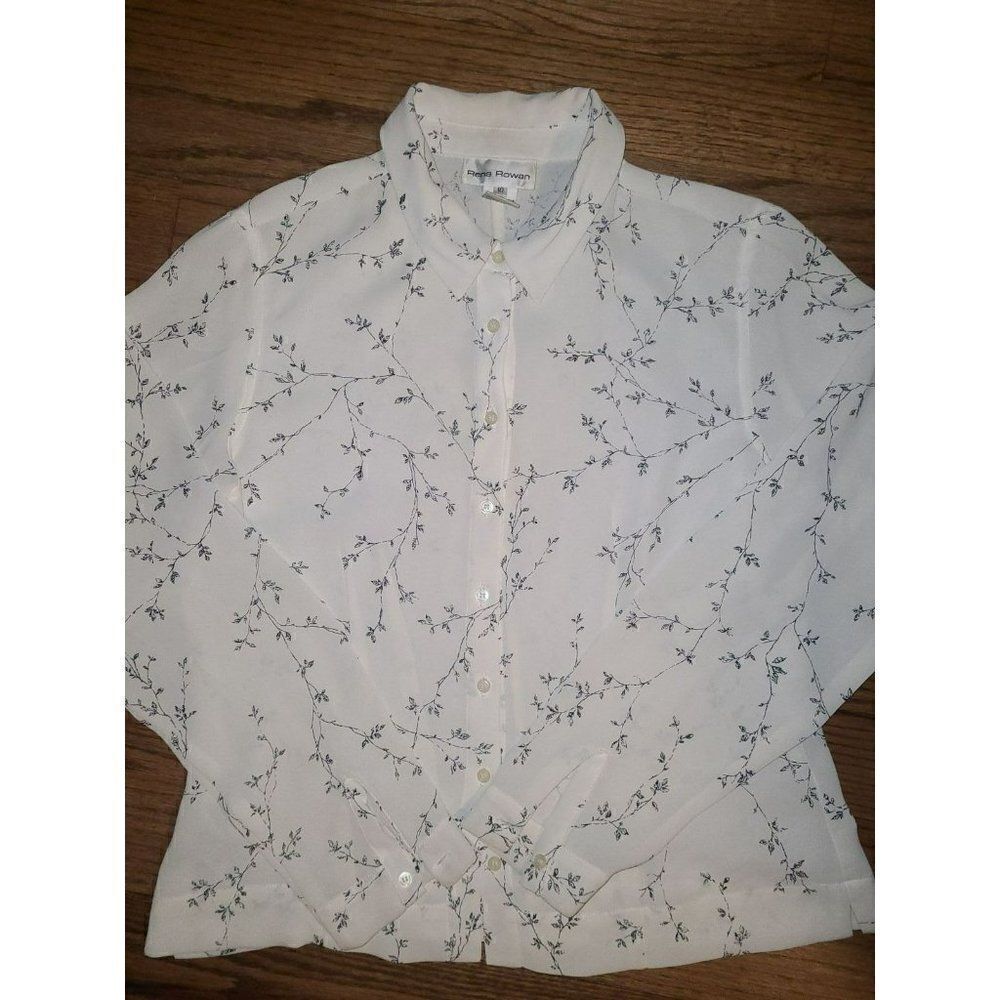 Rena Rowen Floral Blouse Women's Size 10